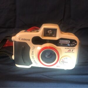 Canon A1 underwater camera 35 mm original strap & in working order needs battery